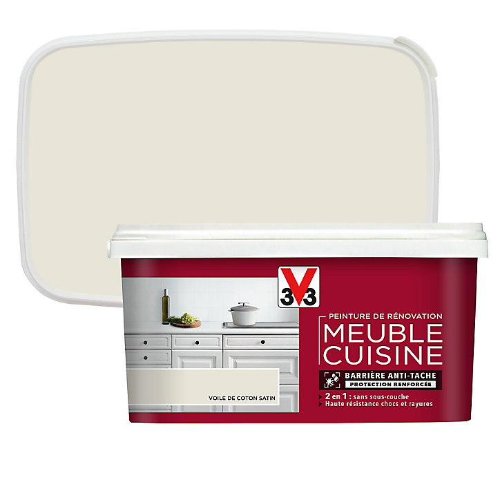 Peinture de rénovation meuble cuisine V33 voile de coton satin 2L
