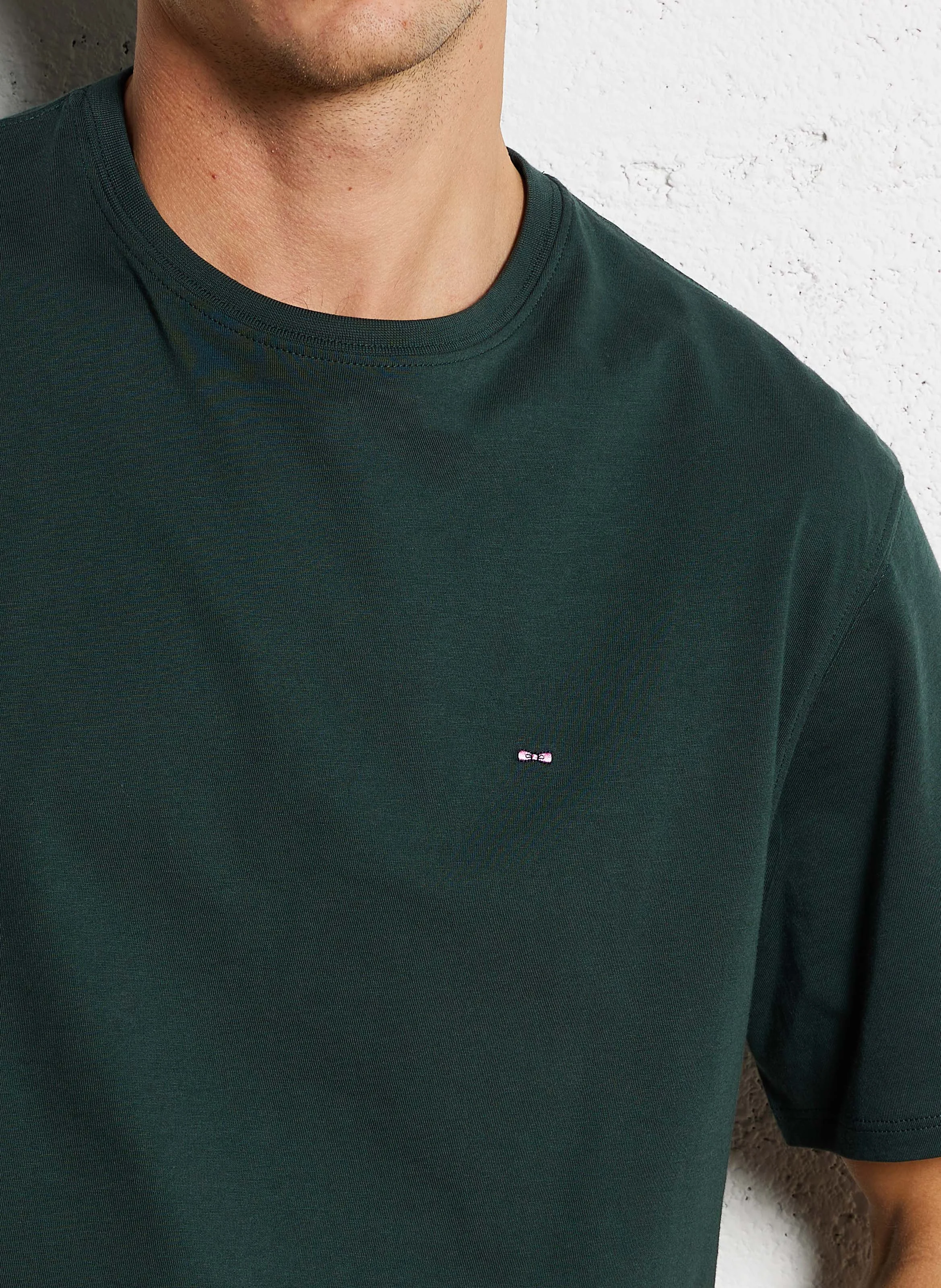 Tee-shirt col rond ample en coton | Vert