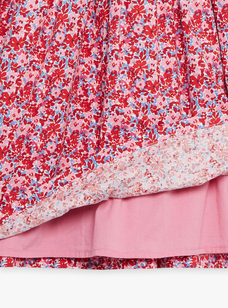 Robe rose, rouge et lilas à imprimé fleuri