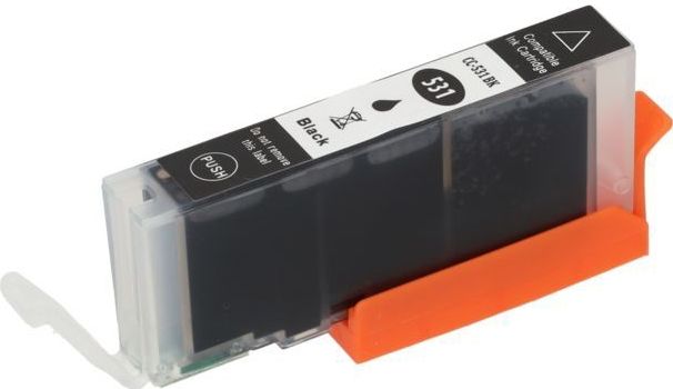 PrintAbout huismerk Inktcartridge CLI-531BK Zwart Geschikt voor Canon