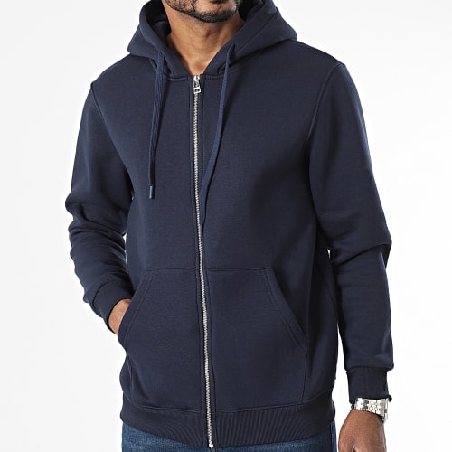 Sweat Zippé Capuche Bleu Marine