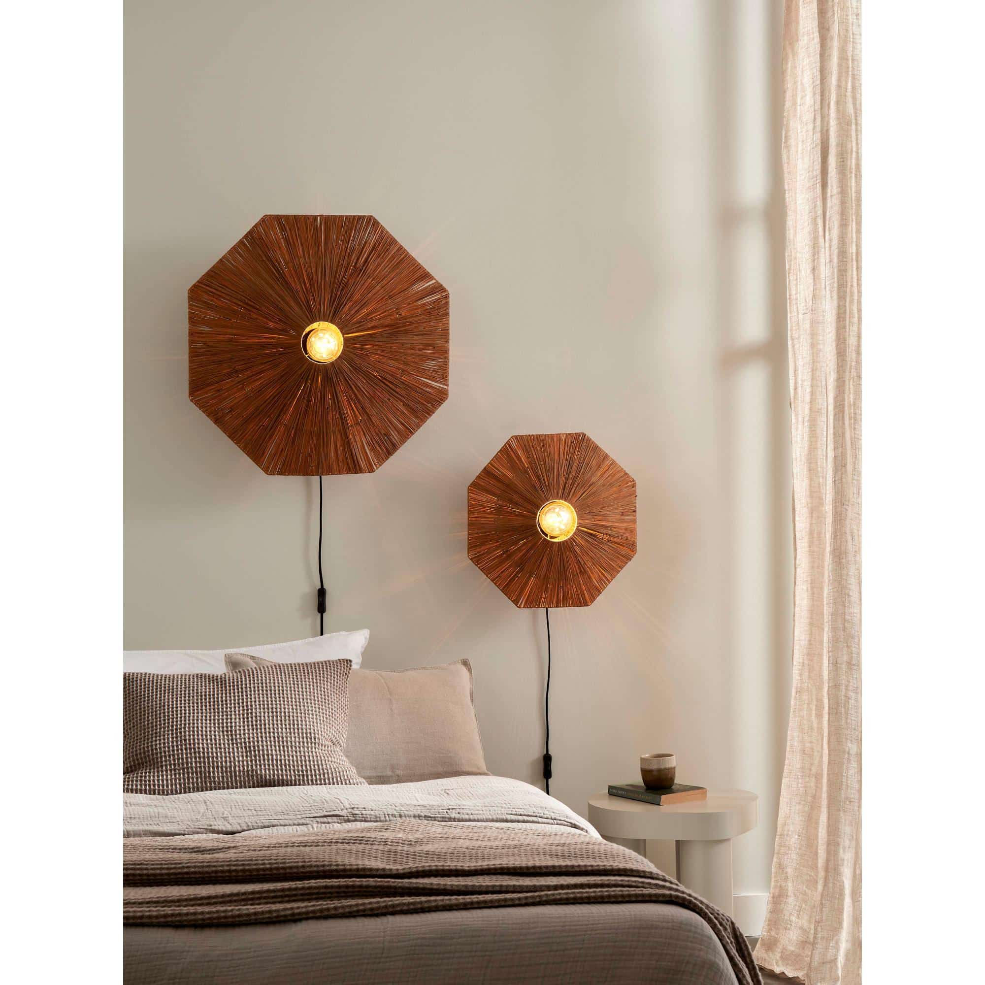 GOOD&MOJO Wandlamp Panama - Bruin - 45x7x45cm