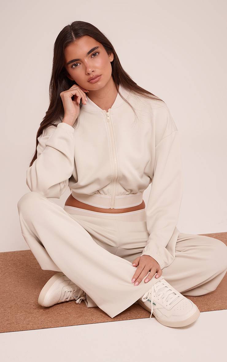 Avoine Veste Bomber Ultra Douce À Taille Élastiquée