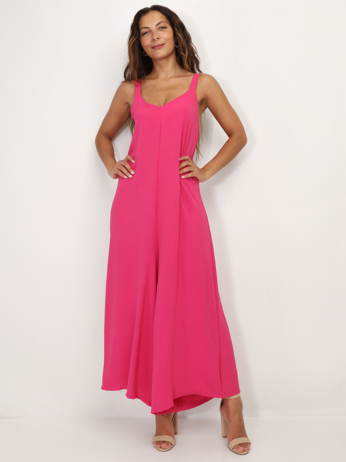 Combinaison fluide oversize- Fuchsia