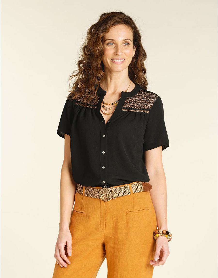 Blouse noire dentelle