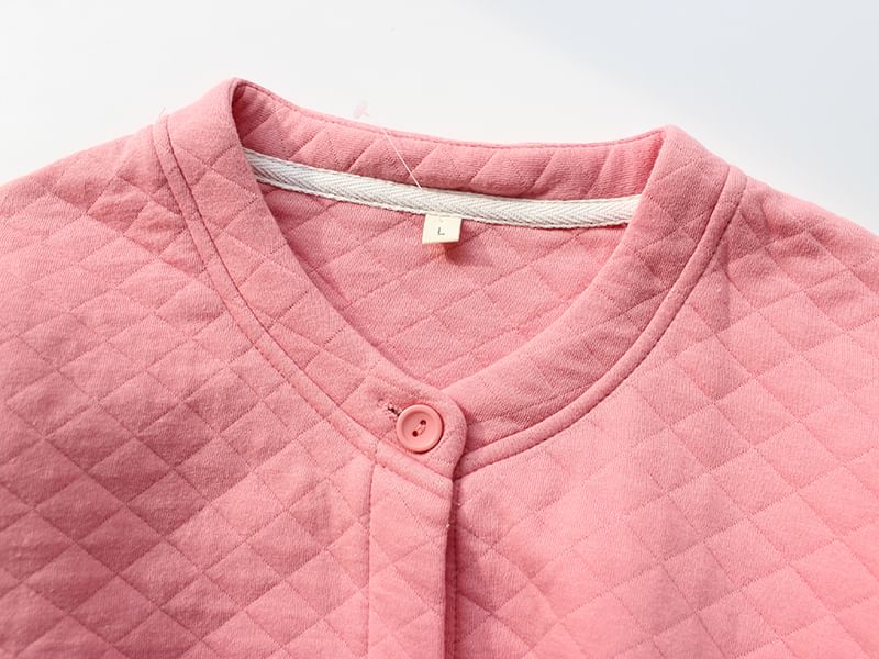 Dogini - Bijpassende pyjamaset voor koppels: effen gewatteerd overhemd met knoopjes + broek met middelhoge taille