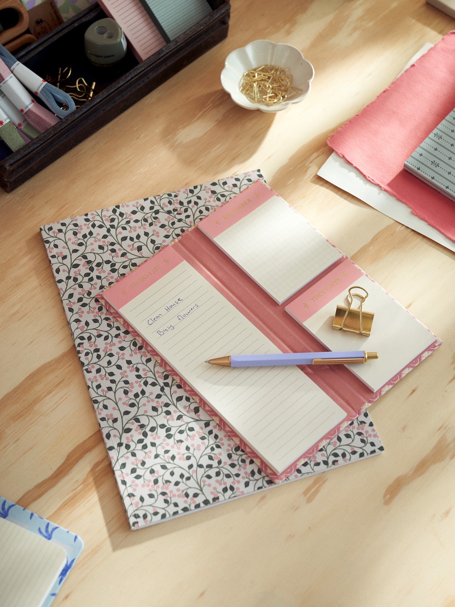 Notesbloksæt | Papir. 9 x 23 cm. | Dusty Rose