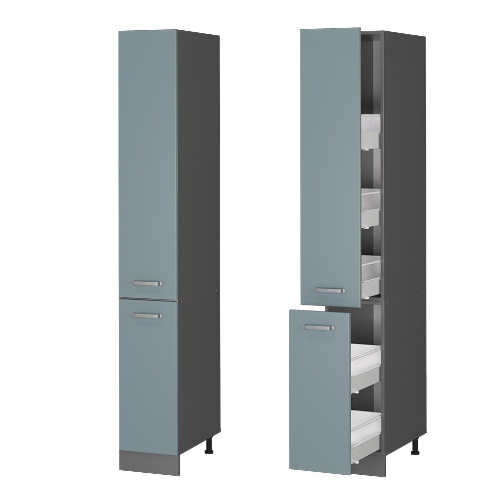 Vicco Apothekerhochschrank Küchenschrank R-Line Solid Anthrazit Blau Grau 30 cm modern