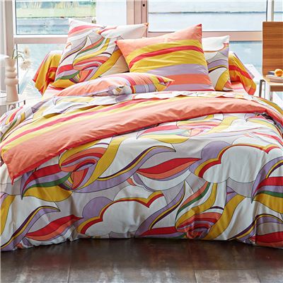 Linge de lit vagues multicolores - BECQUET CRÉATION