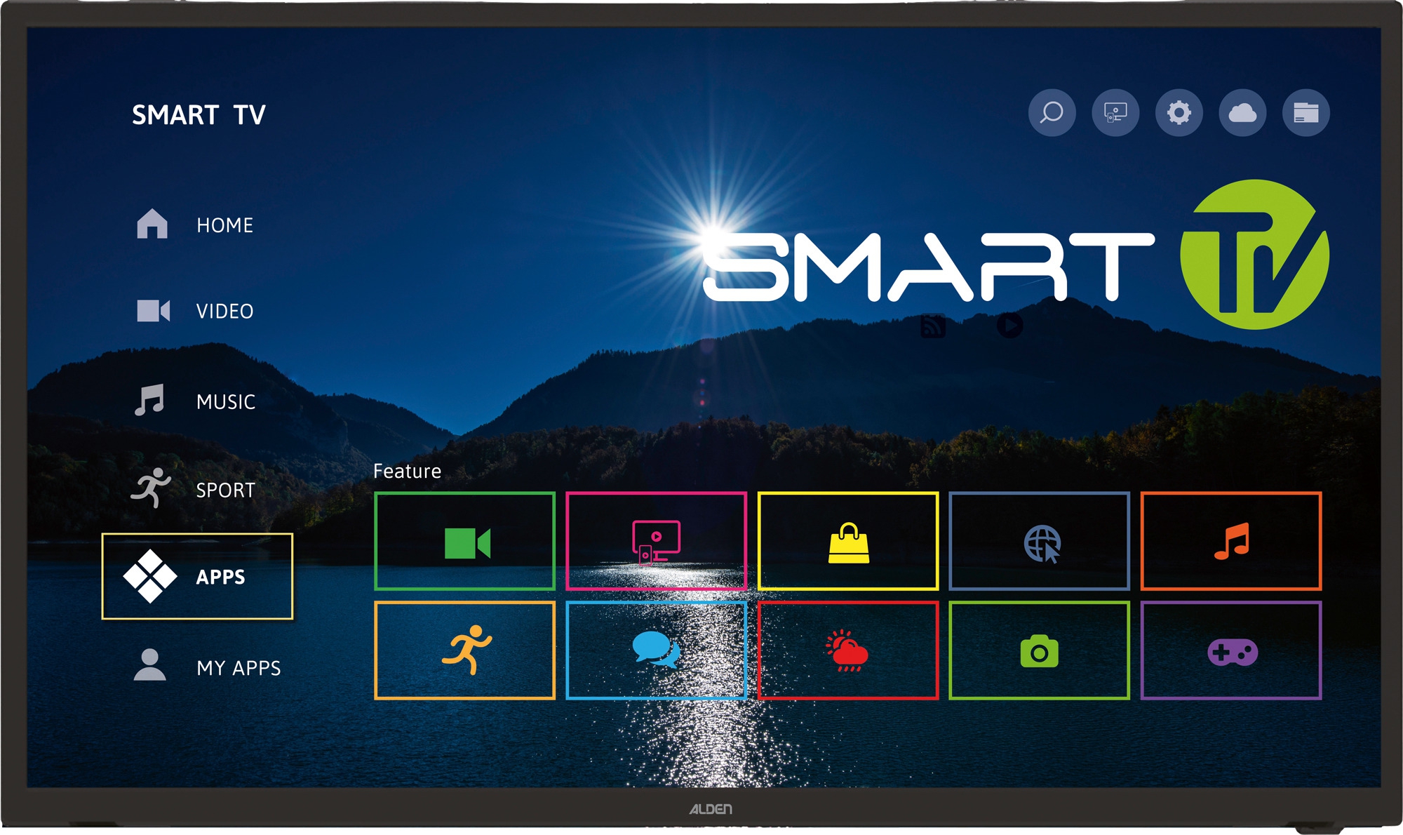 Alden AS2@ 60 HD Platinium vollautomatische Satellitenanlage inklusive S.S.C. HD Steuermodul / LTE Antenne / Smartwide LED TV 24 Zoll