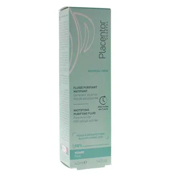 Placentor Fluide Purifiant Matifiant Correcteur de Pores 40ml