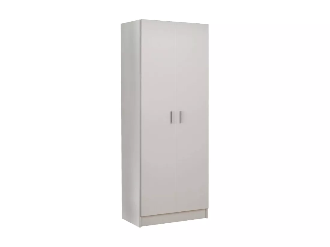 Armoire polyvalente Charleston, Armoire à balais avec 2 portes, Étagère à chaussures avec étagères, Armoire à balais, cm73x37h180 cm, Blanc