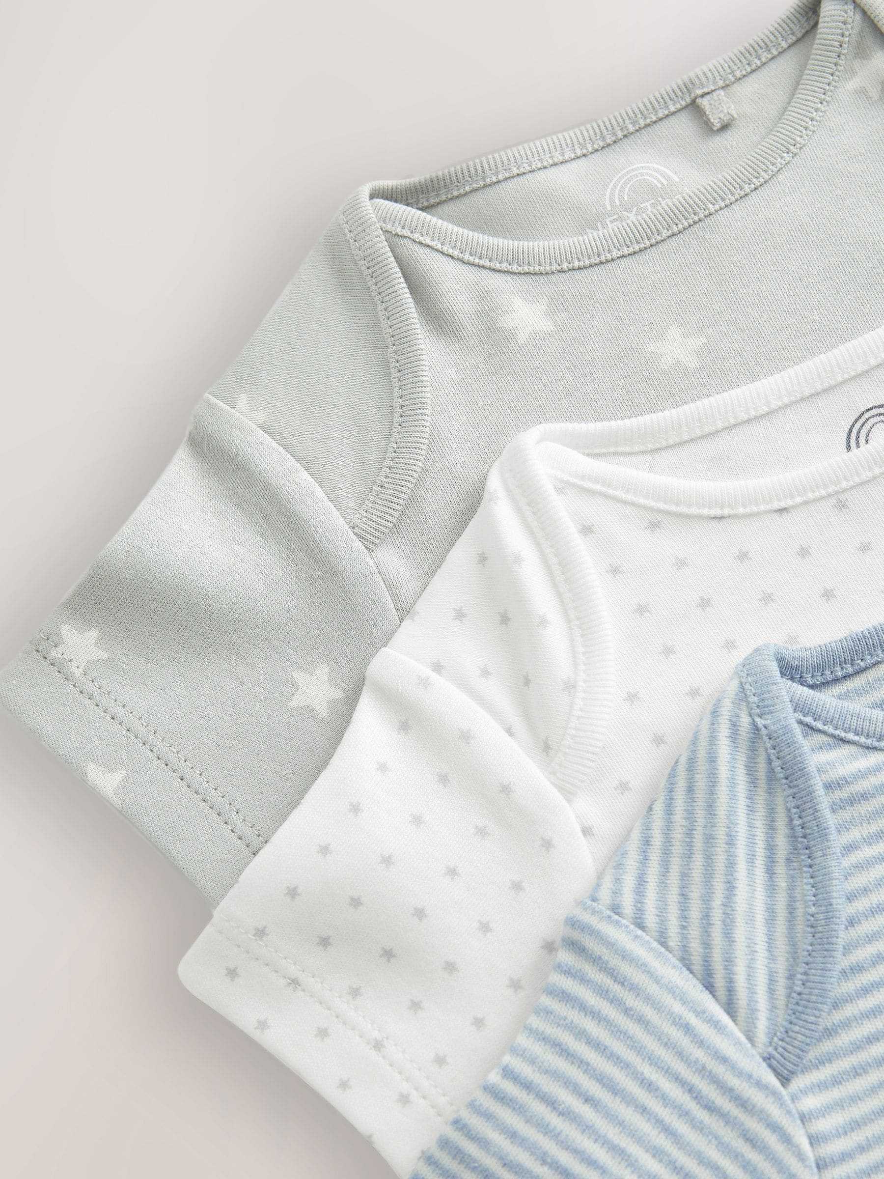 Blauw met sterrenprint - Baby heupdysplasie-rompertjes met korte mouwen 3 stuks