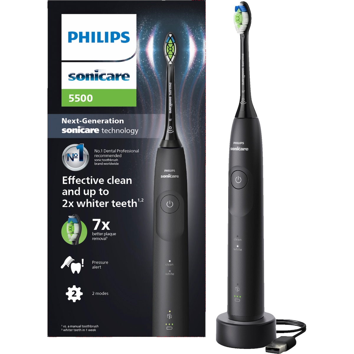 Philips Sonicare Series 5500 elektrisk tannbørste HX7111/01 (sort)