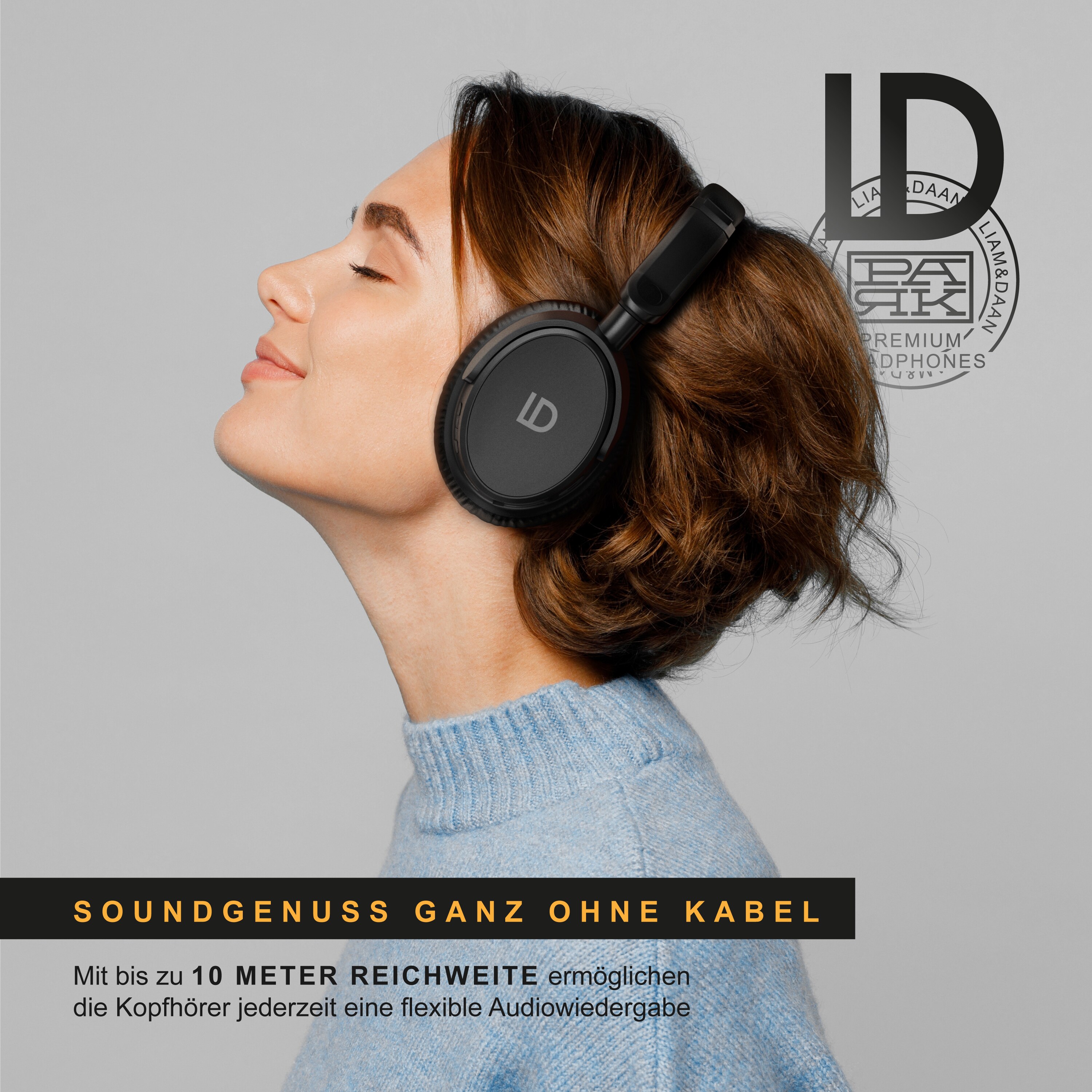 LIAM&DAAN kabellose Bluetooth On-Ear Kopfhörer PARK Wireless Headphone / Headset