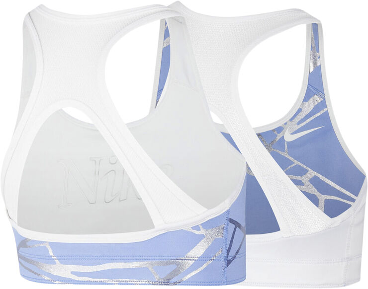 Nike Swoosh Reversible Printed Sports Bh Hvid