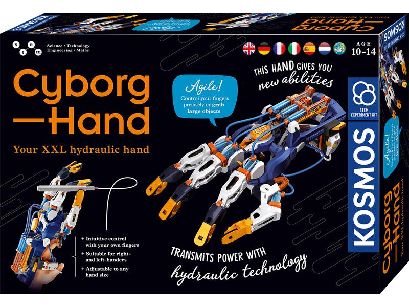 Kosmos Experimentierkasten Cyborg-Hand Hydraulisch gesteuerte XXL-Roboter-Hand, mit der man greifen, heben und sogar schreiben kann