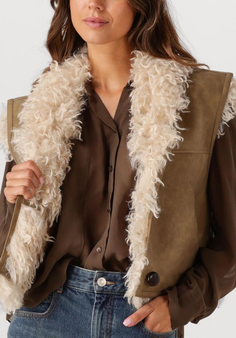 khaki marant etoile gilet clara-gc 25agi0060fa