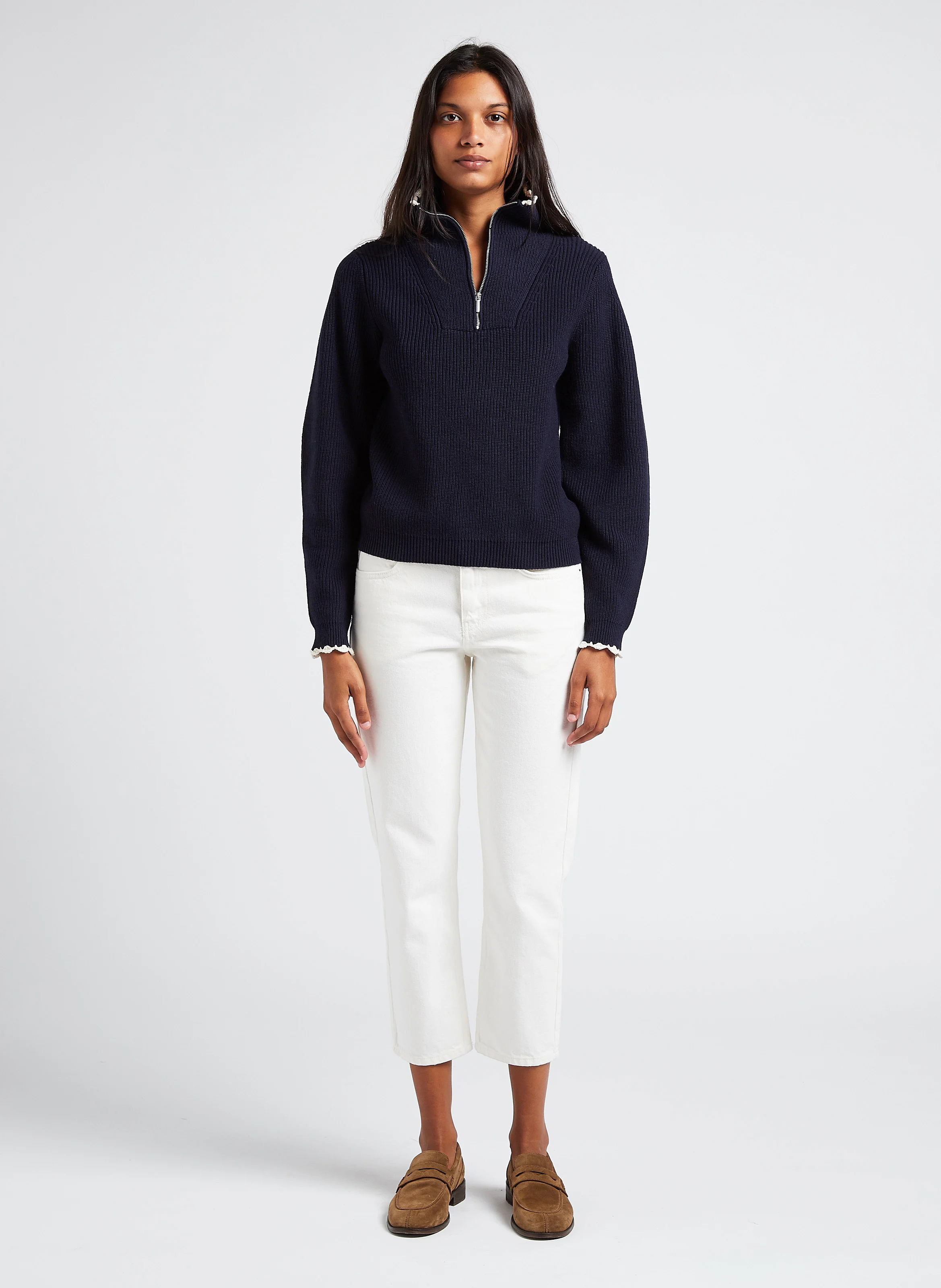 DEVON - Jean droit en coton| Blanc