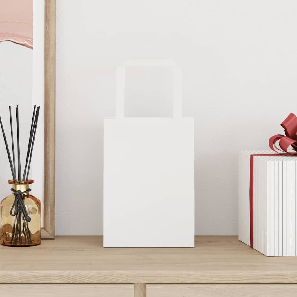 vidaXL Papieren zakken 50 stuks met handvatten wit 15x8x21 cm