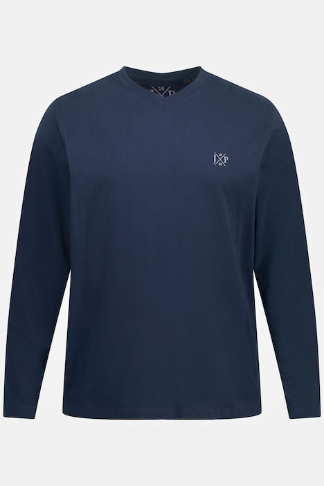 JP 1880 Langarmshirt, Basic, Langarm, V-Ausschnitt, bis 8 XL
