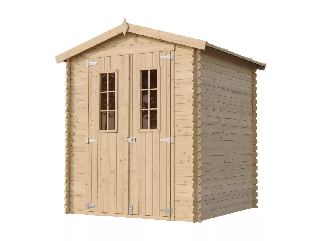 Abri de jardin en bois AVEC SOL TRAITÉ - I186xL196xH218 cm/ 2,82 m2 - TIMBELA M320C+M320G