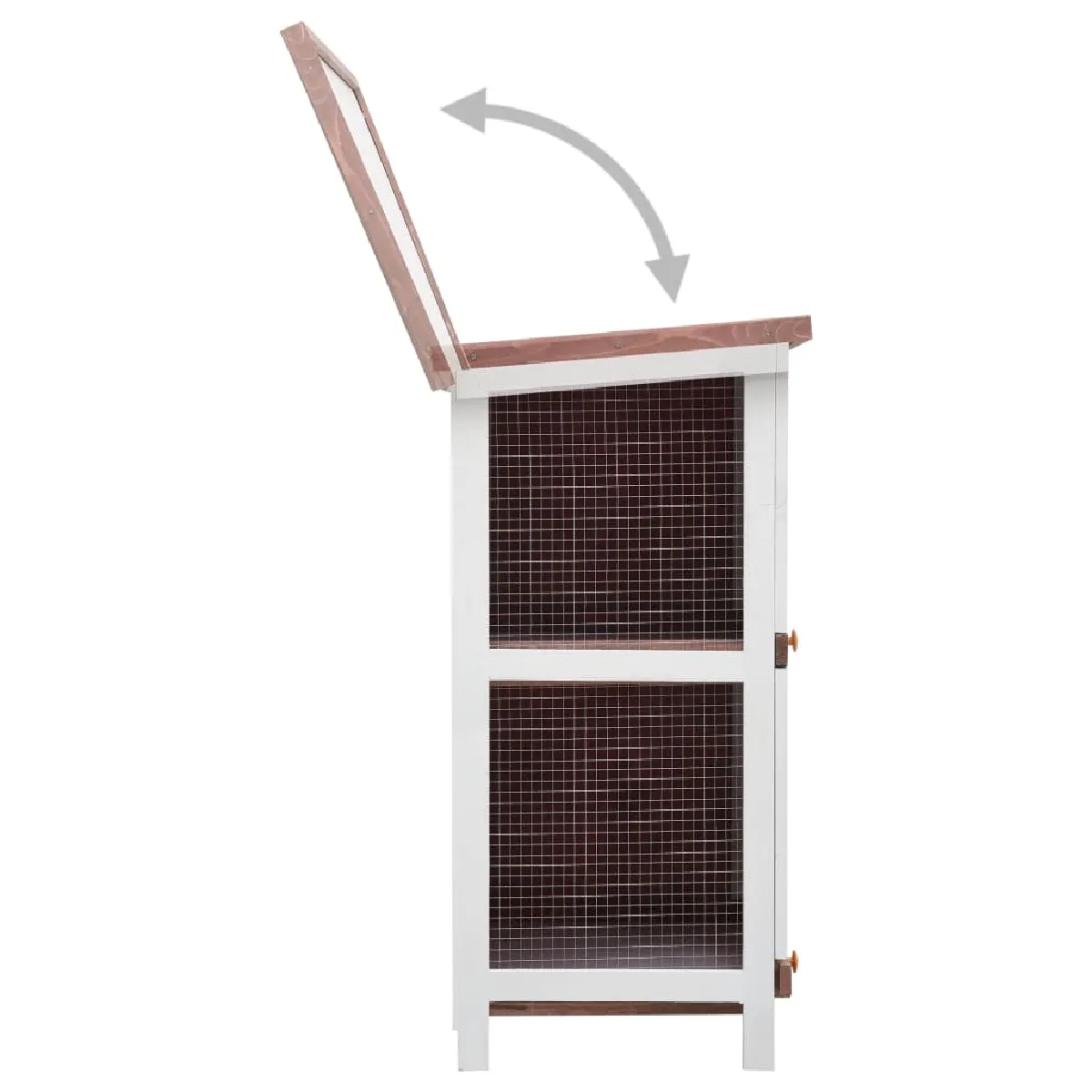 vidaXL Clapier d'extérieur 4 portes Marron Bois