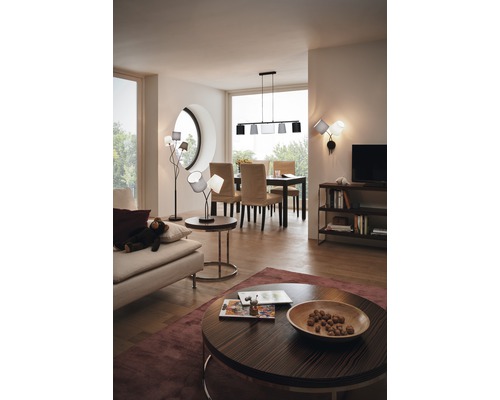 Hanglamp, 5-lichts, HxL 110x120 cm, zwart/grijs/wit