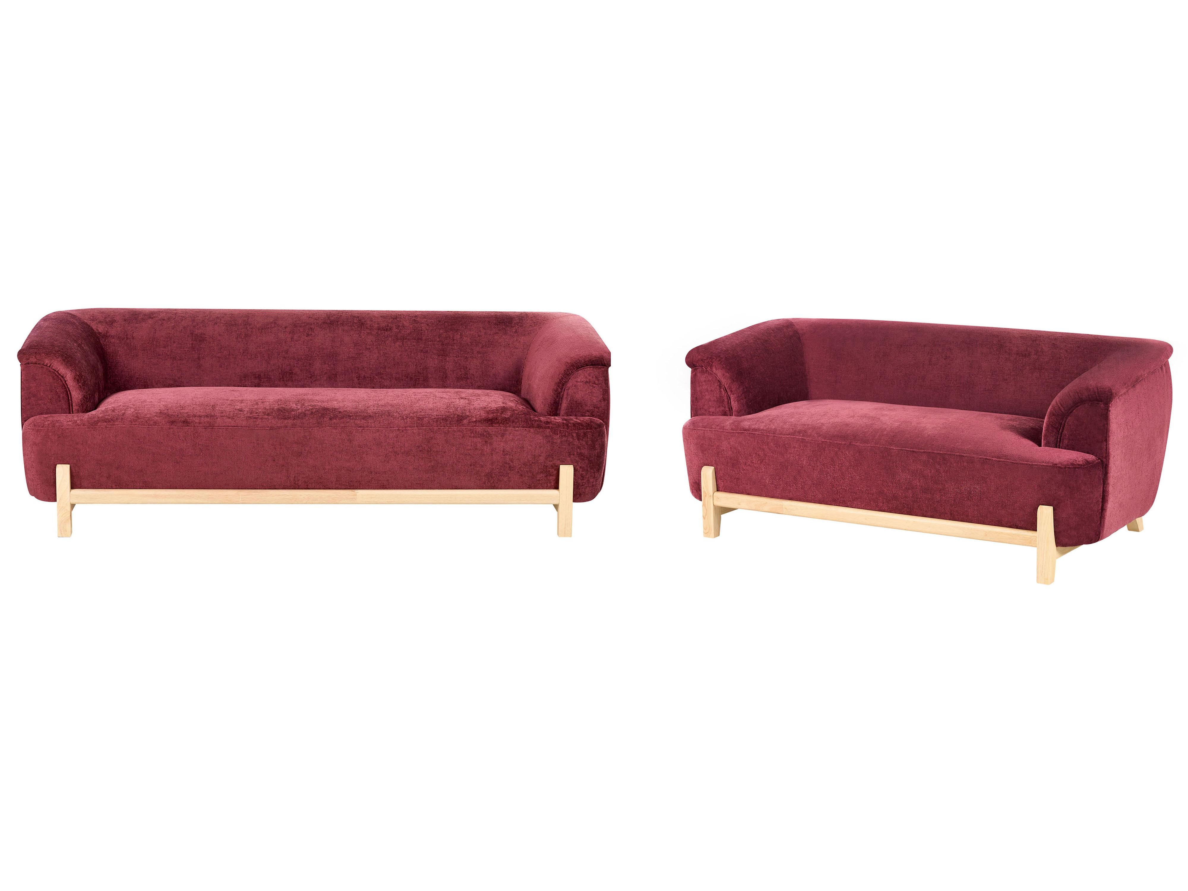 Bankenset 5-zits ALNOR Chenille Bordeauxrood