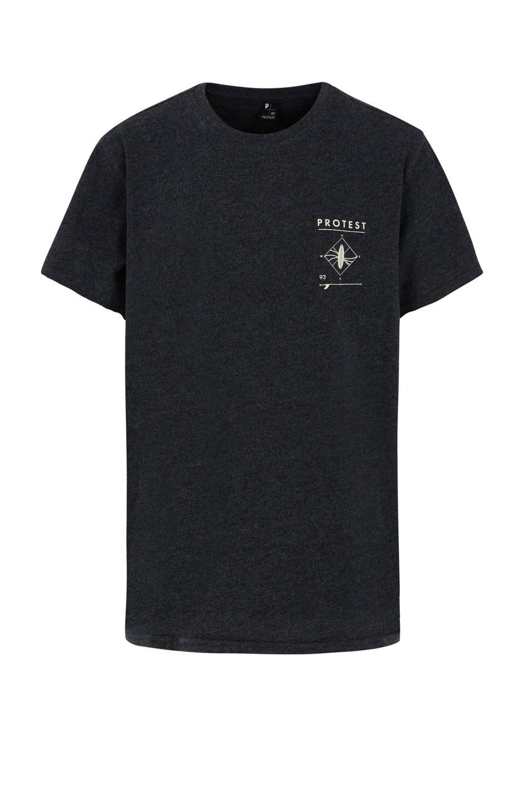 Protest T-shirt met backprint donkergrijs