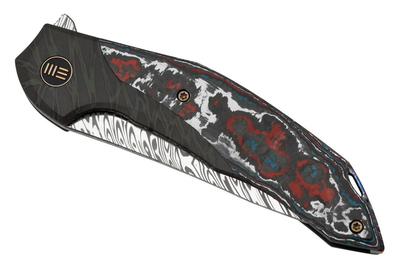 WE Knife Merata, WE22008B-DS1 Limited Edition, Gray Titanium, Heimskringla Damasteel zakmes