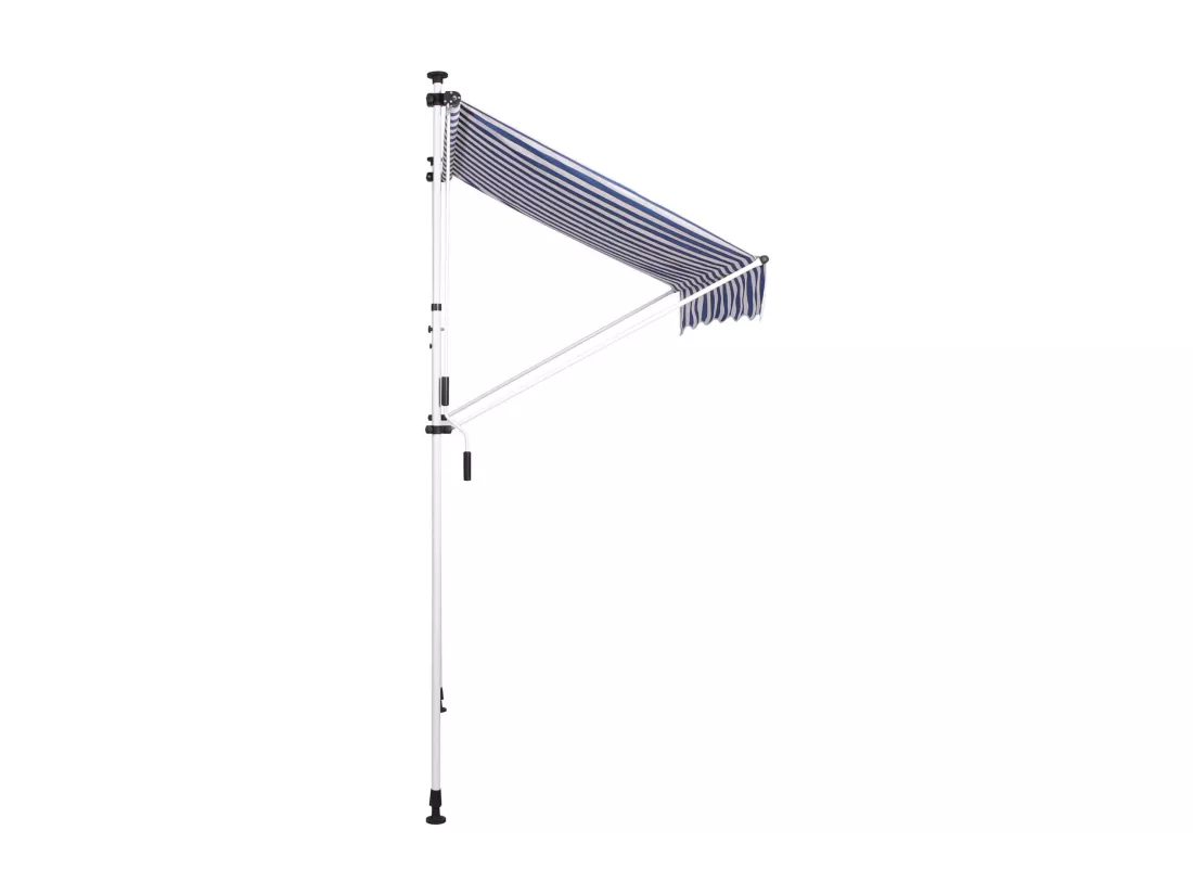 Auvent - Tissu - 200 x 120cm - Blanc / Bleu - Westerly