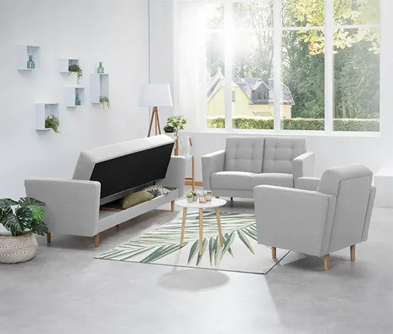 3-Sitzer-Schlafsofa »Janny«, hellgrau