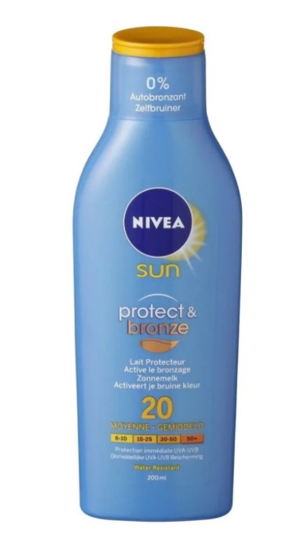 Nivea Zonnebrand Melk Sun Protect & Bronze SPF20 200ml