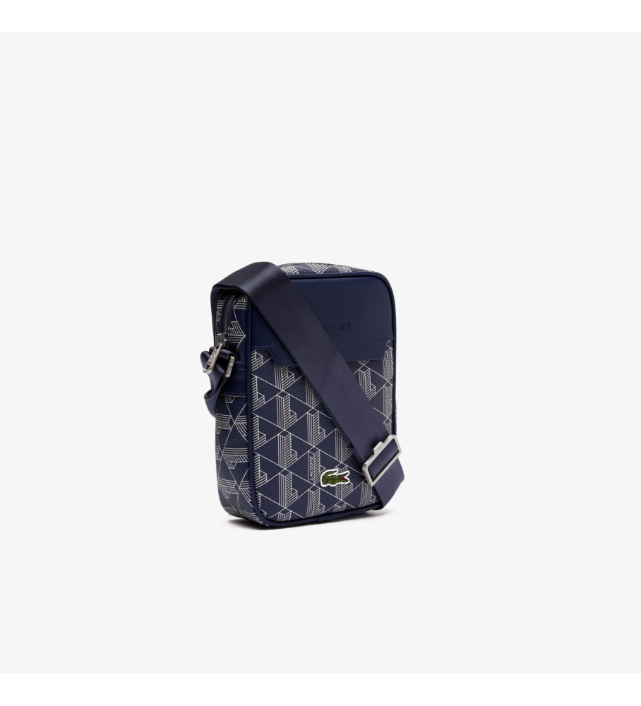 Bolsa de ombro vertical para câmera Lacoste, azul marinho
