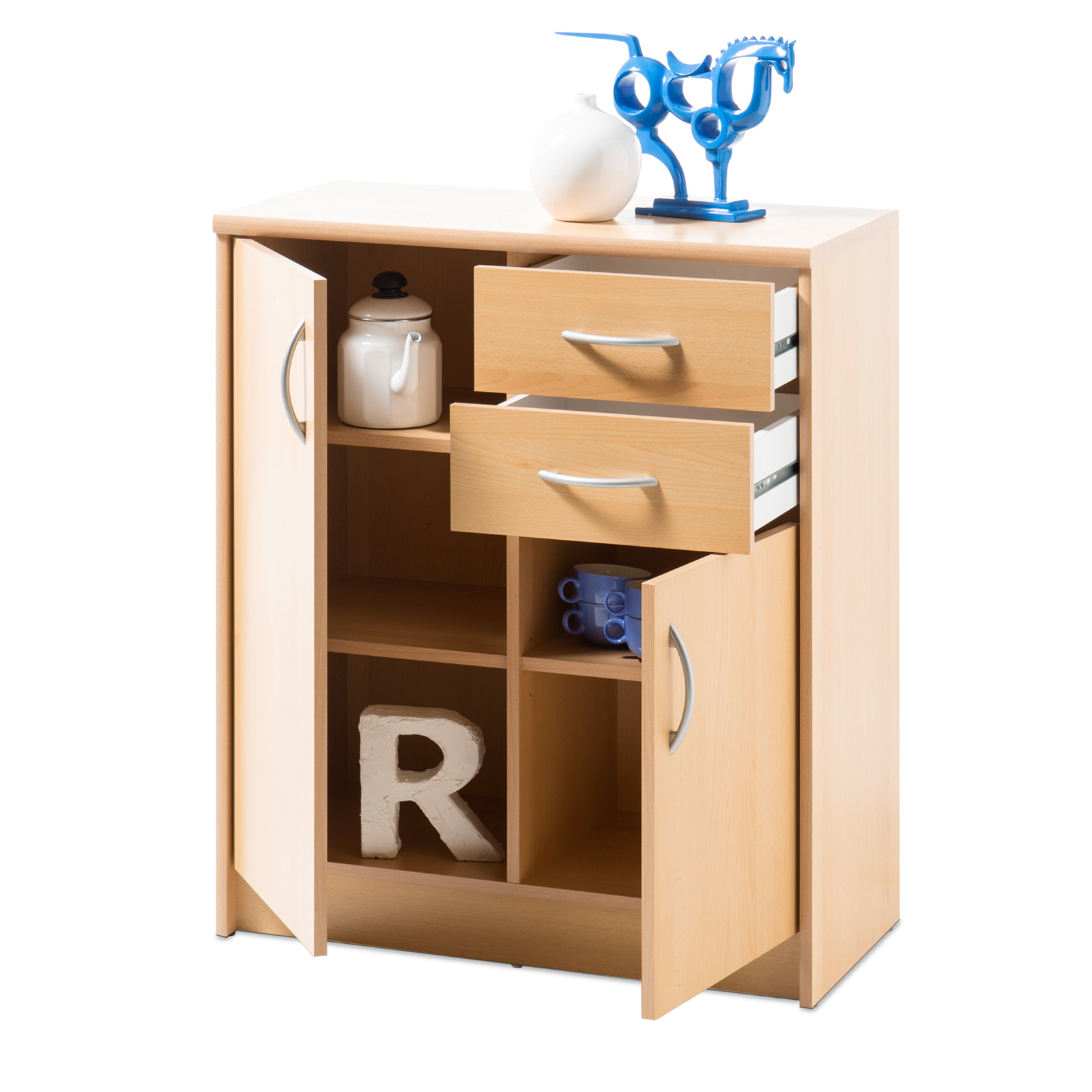 Kommode - Buche - 2 Schubkästen - 74 cm