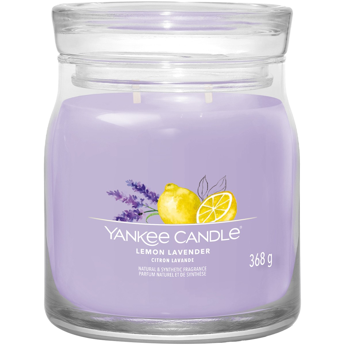 Bougie gobelet - Citron lavande - Modèle medium - 368 g
