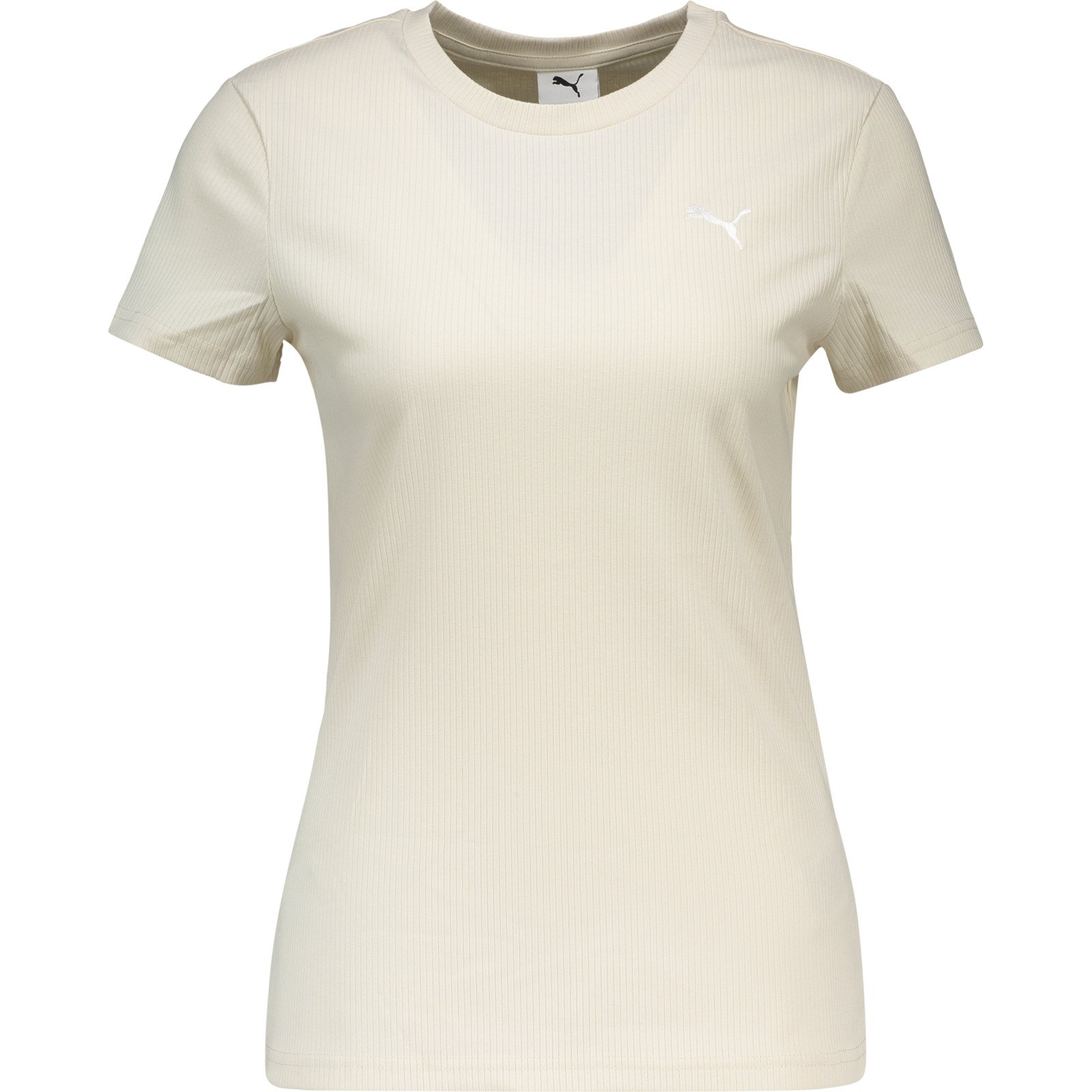 Puma Damen-T-Shirt Ess Elevated Ripp Tee M, offwhite