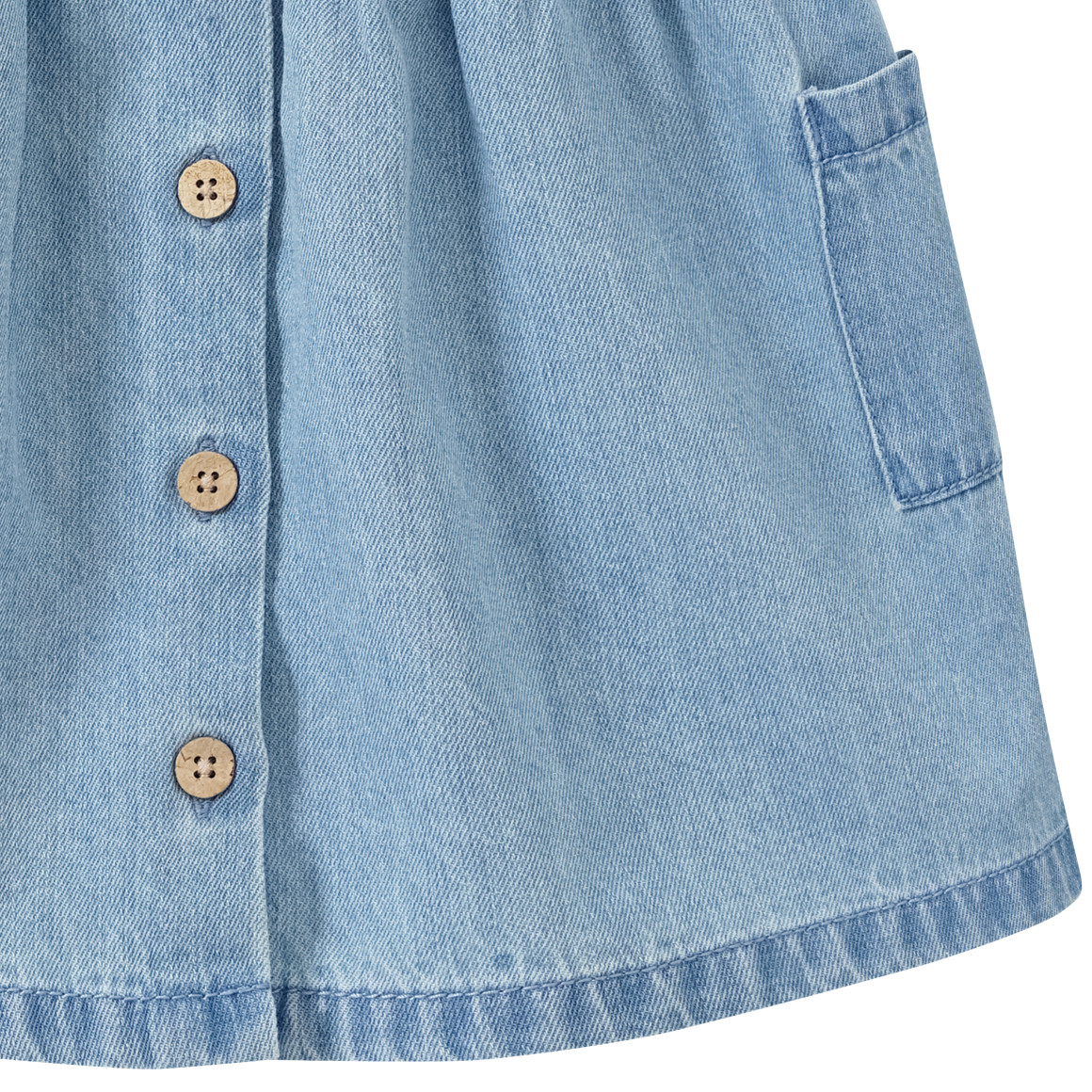 Topomini Baby Jeans-Kleid mit Blumen-Stickerei blau