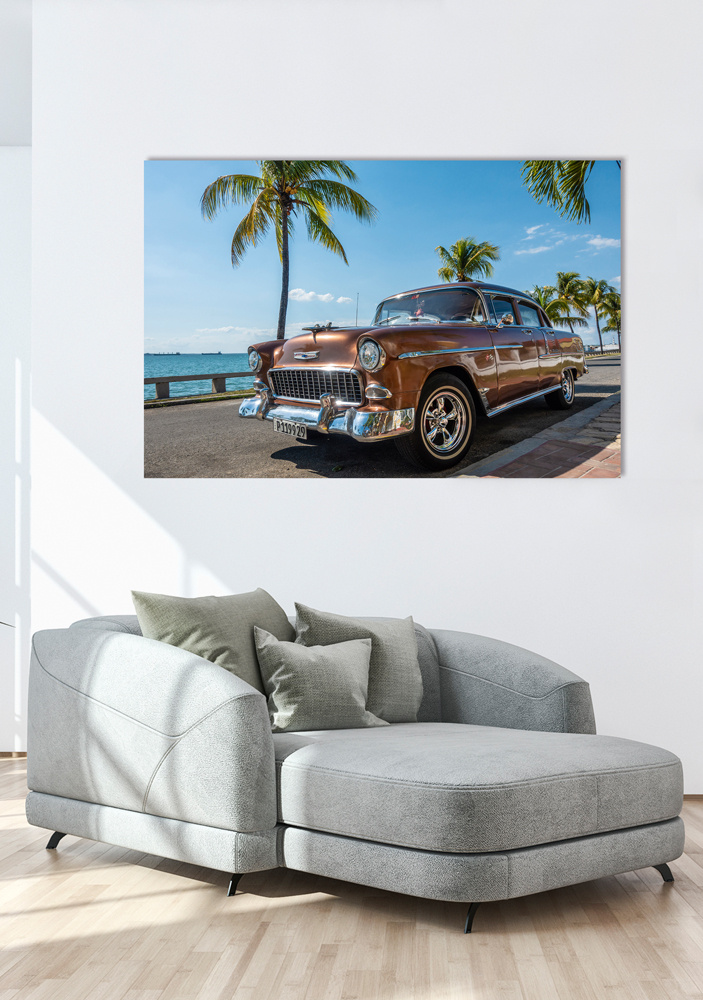 Akustikbild OLDTIMER AUF KUBA 80x120cm, 7kg