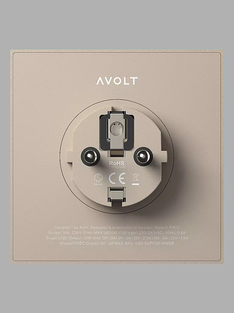 AVOLT Mehrfachsteckdose Square 2 F Beige  creme