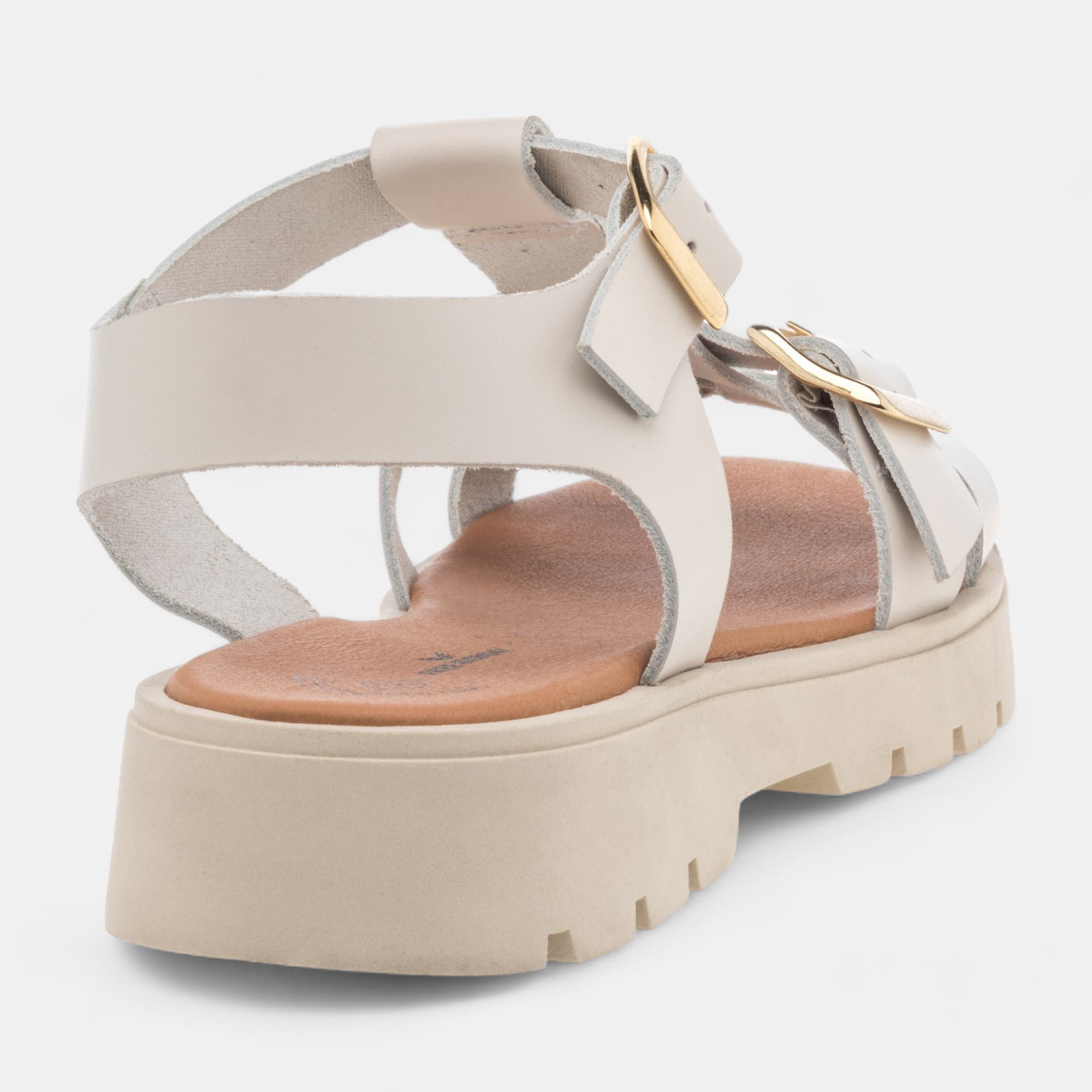 Sandales Femme en cuir beige