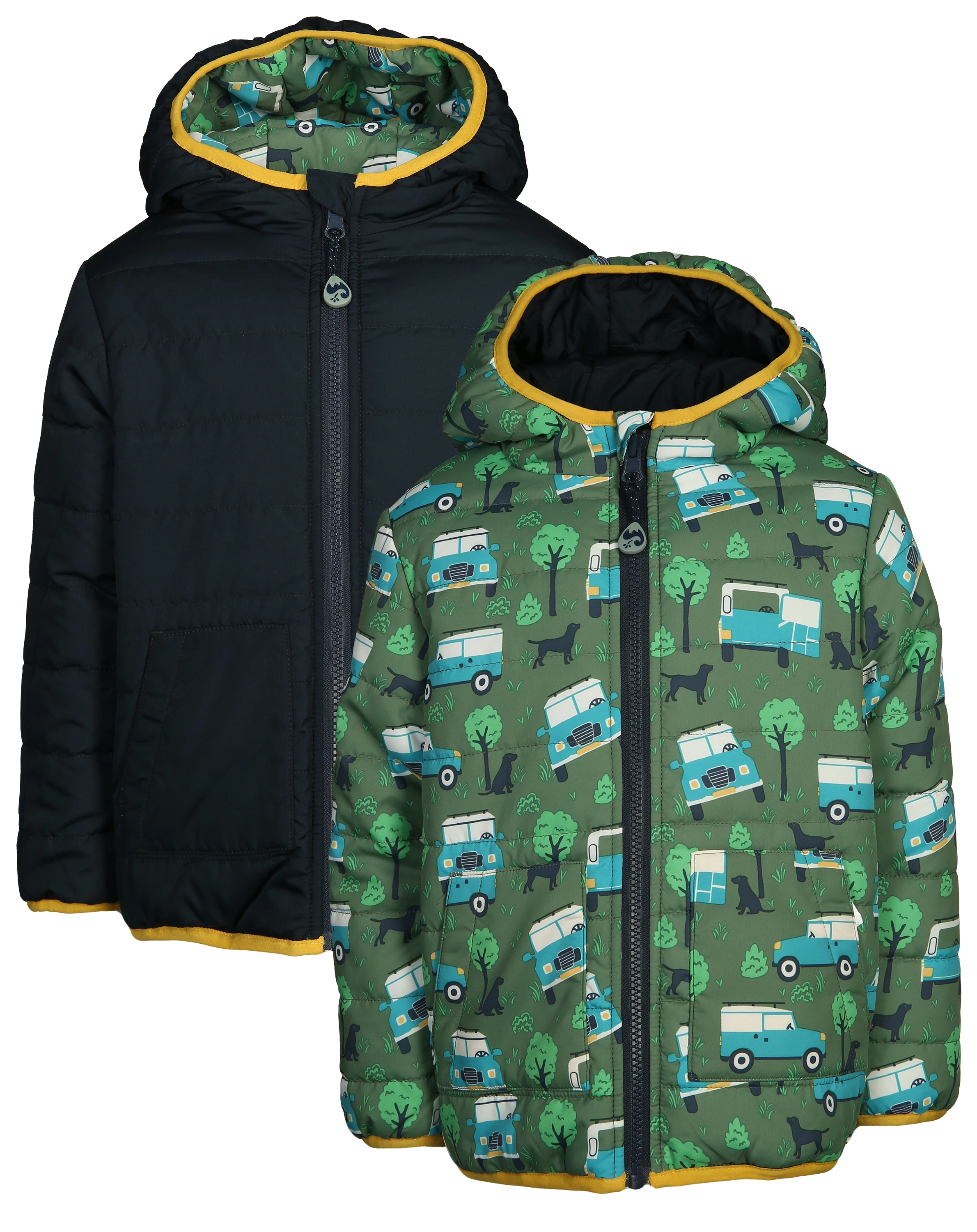 Steppjacke TOASTY - OFF ROAD zum Wenden in khaki/navy