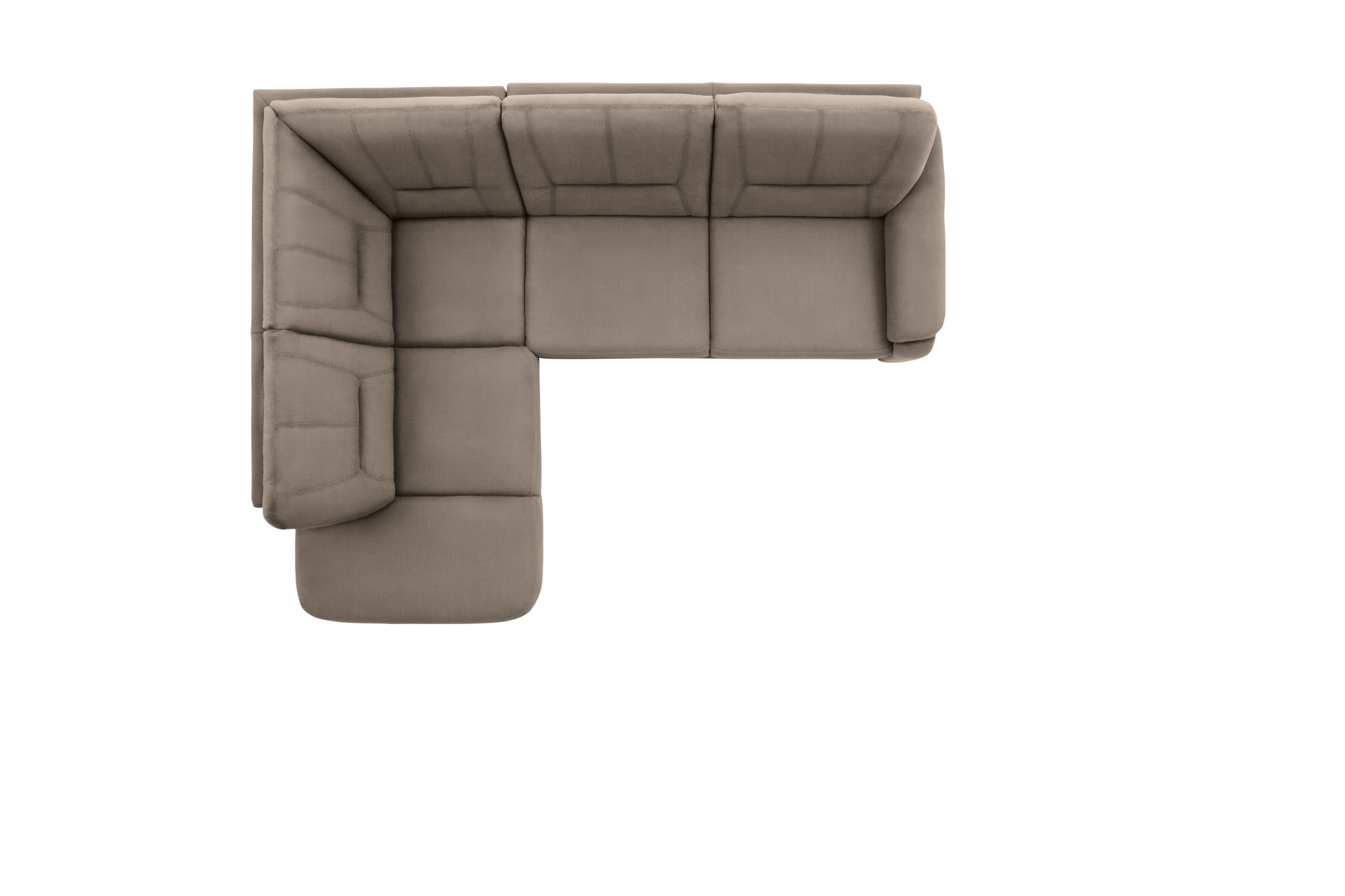 polsterpower Ecksofa - Miro mandel - Basismodell - Ottomane links
