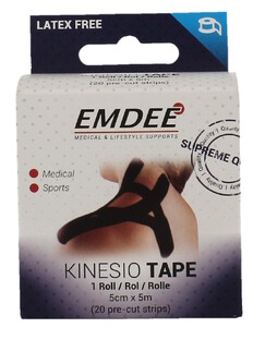Emdee Kinesio Tape Zwart 1ST