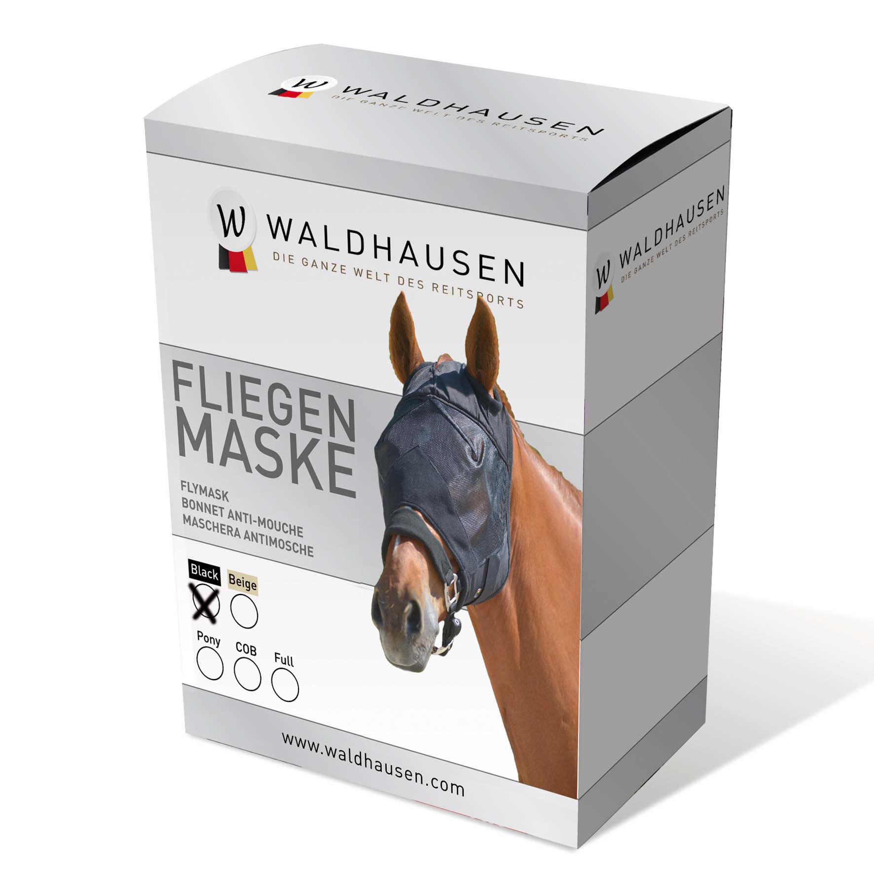 Waldhausen Premium - Vliegenmasker Paard - Zwart - Pony