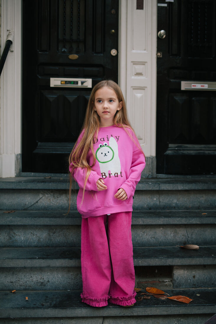 DAILY BRAT roze daily brat sweater cosy cat sweater