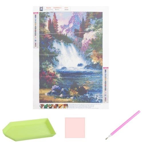 Diamond Painting / DIY 5D Diamantmålning - 30x40cm - Vattenfall