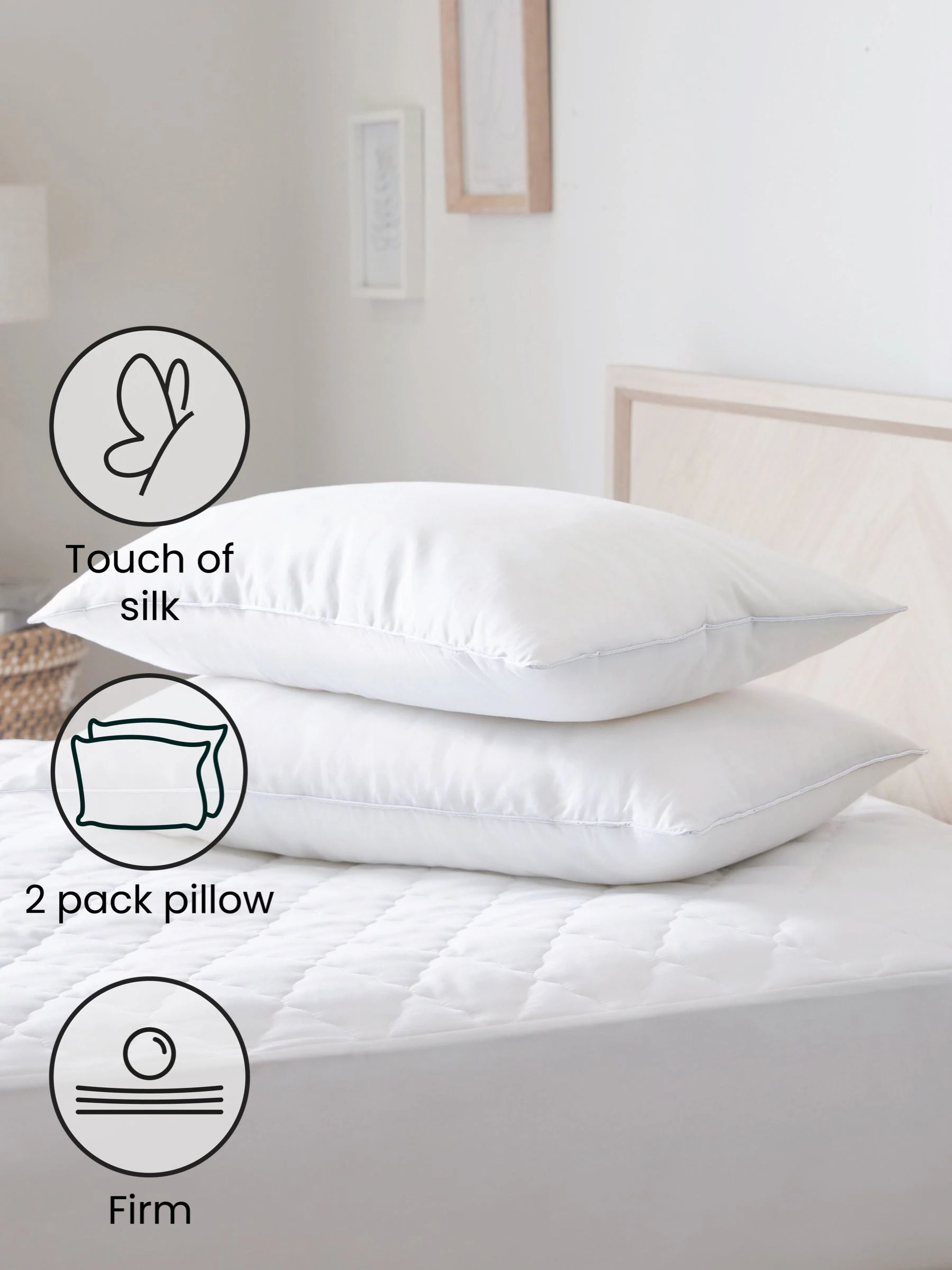 Set van 2 Sleep In Silk kussens van 100% katoen
