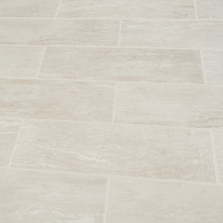 Carrelage mural ivoire 20x60cm Soft travertin mat